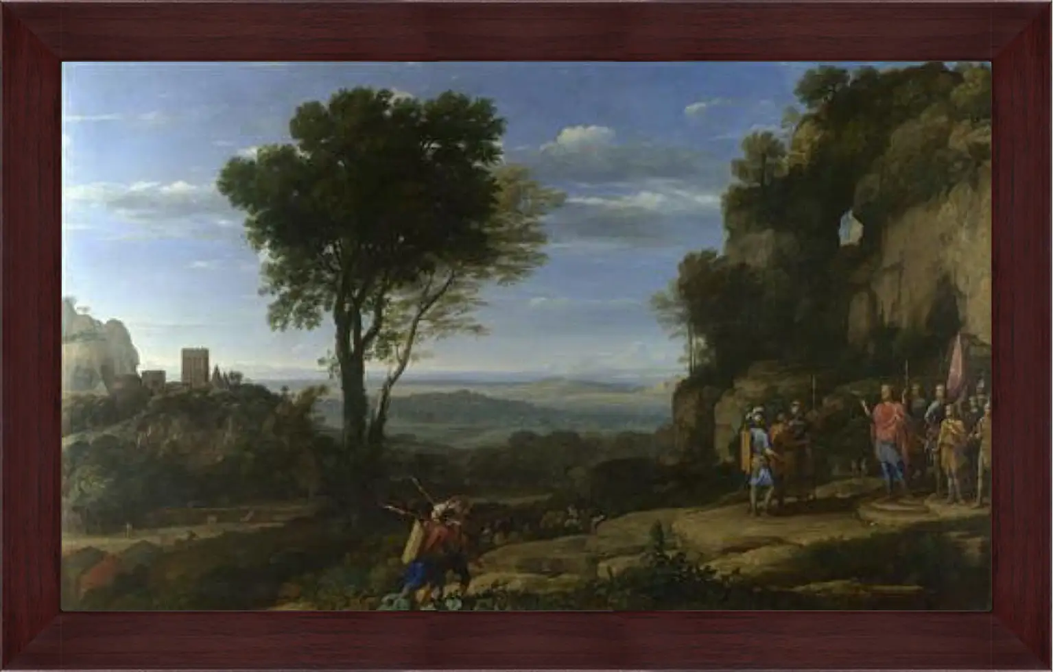 Картина в раме - Landscape with David at the Cave of Adullam. Лоррен Клод