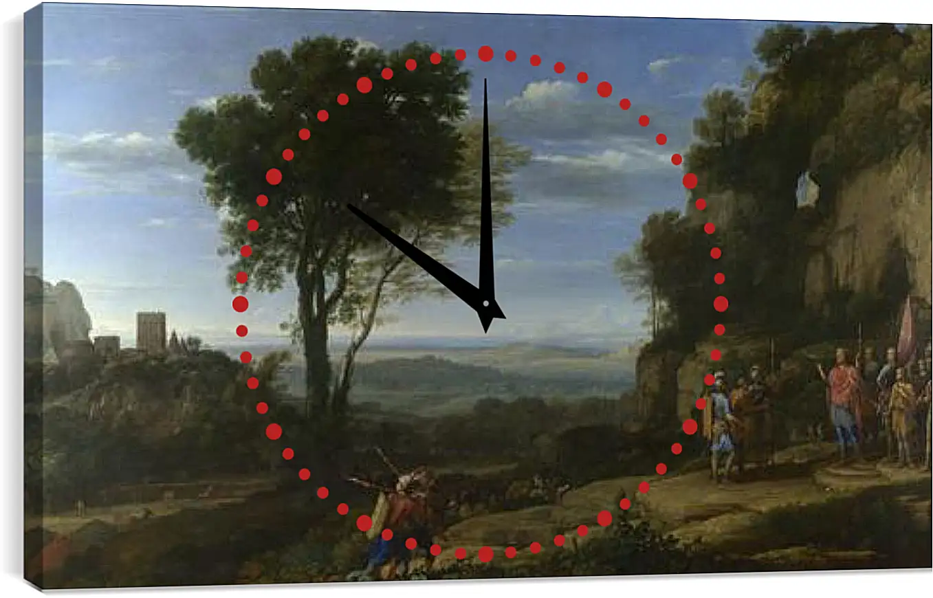 Часы картина - Landscape with David at the Cave of Adullam. Лоррен Клод