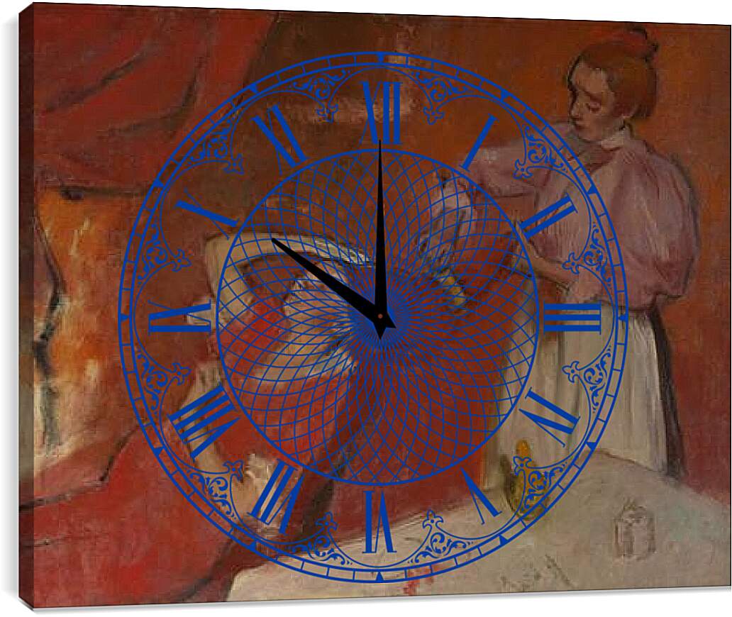 Часы картина - Combing the Hair (La Coiffure) Эдгар Дега