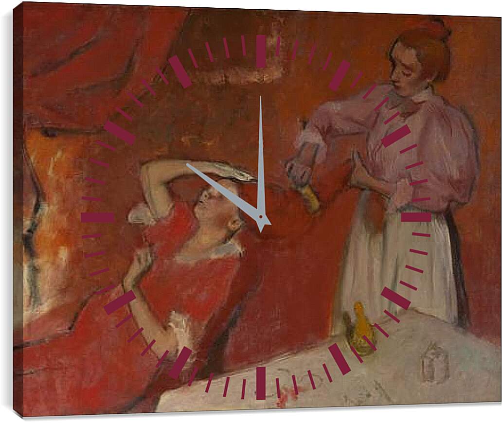 Часы картина - Combing the Hair (La Coiffure) Эдгар Дега