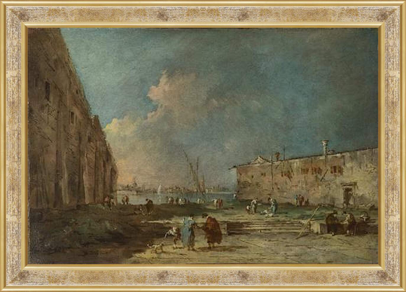 Картина в раме - A View near Venice. Франческо Гварди