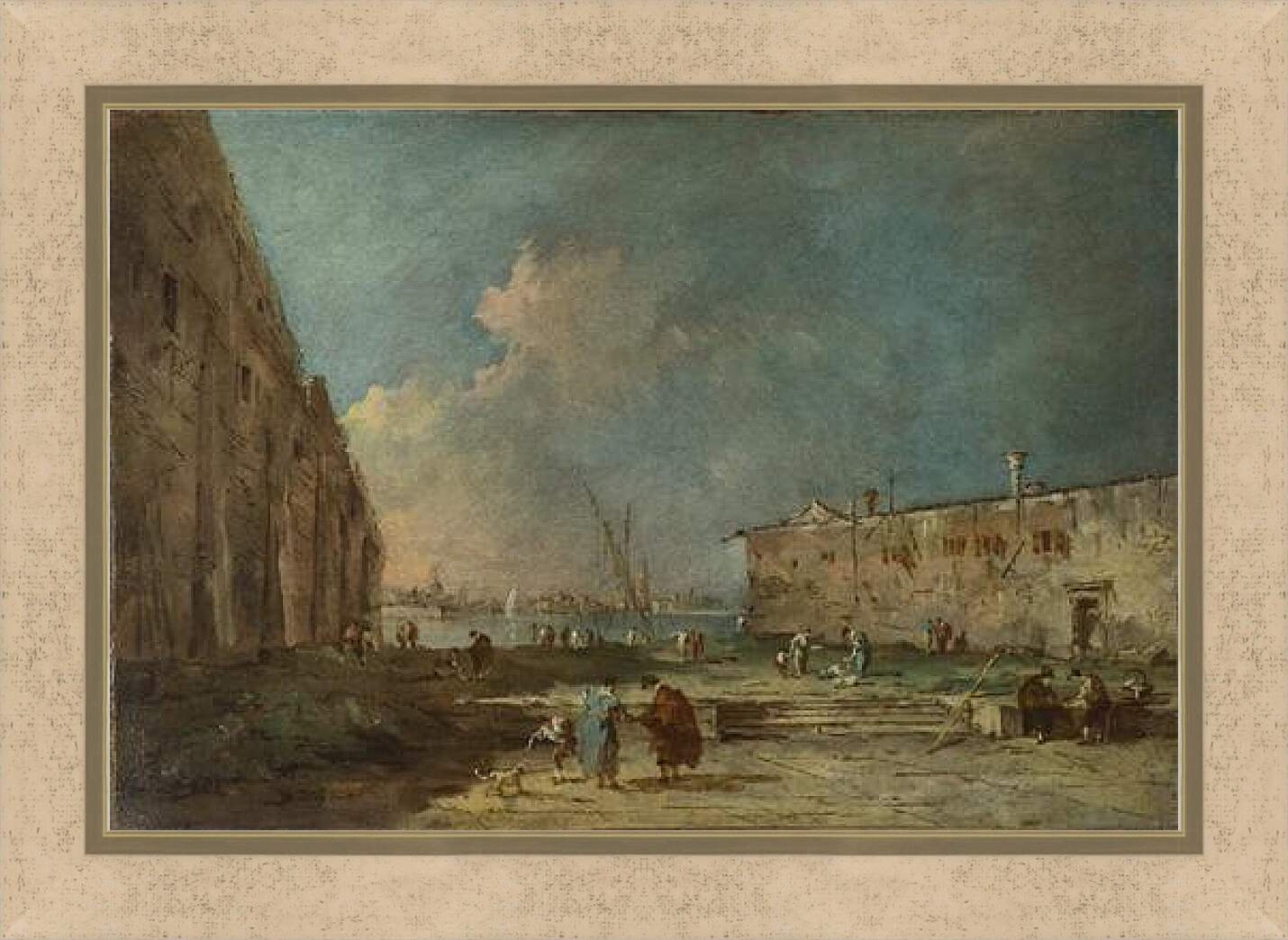 Картина в раме - A View near Venice. Франческо Гварди