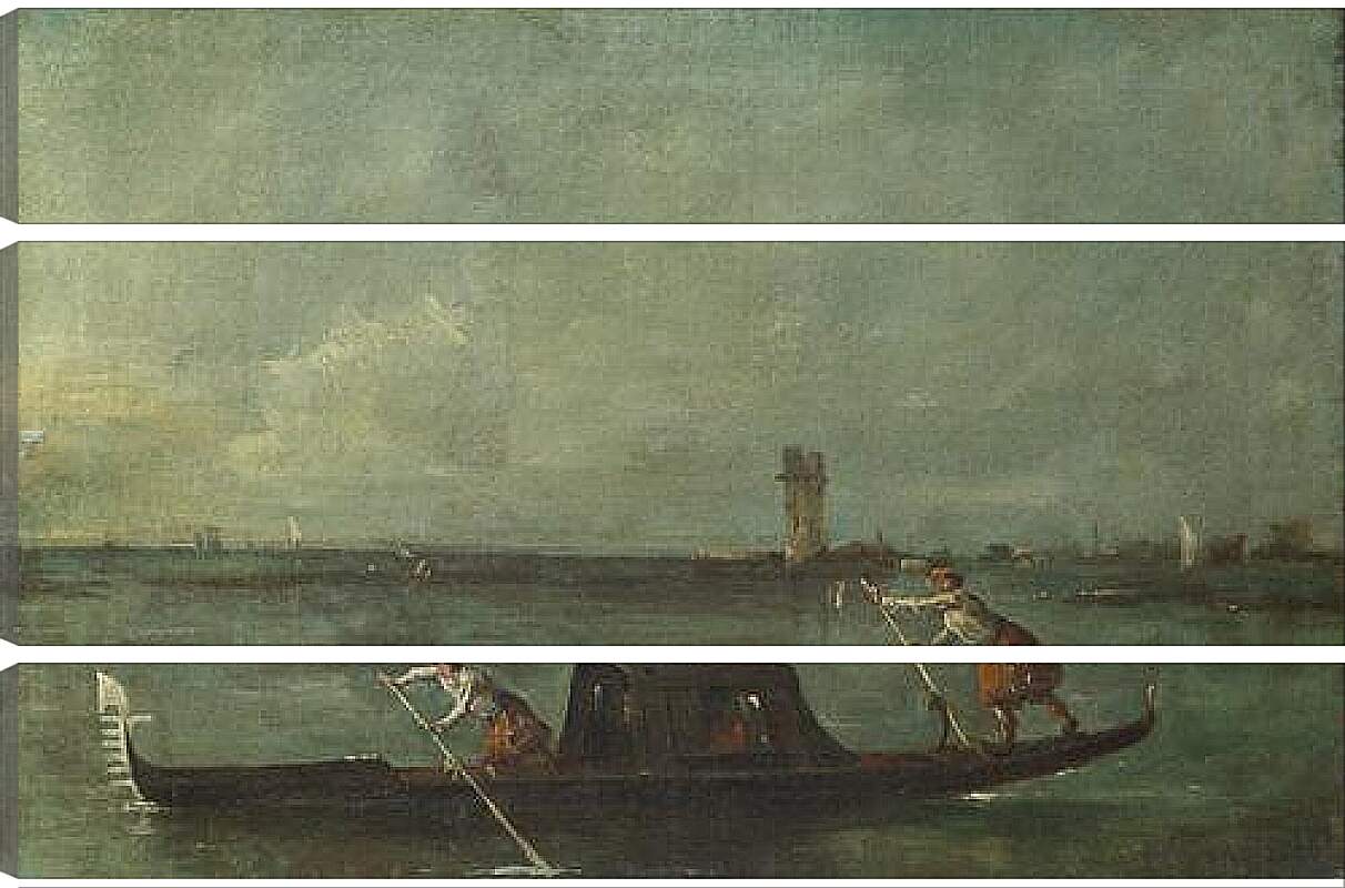 Модульная картина - A Gondola on the Lagoon near Mestre. Франческо Гварди
