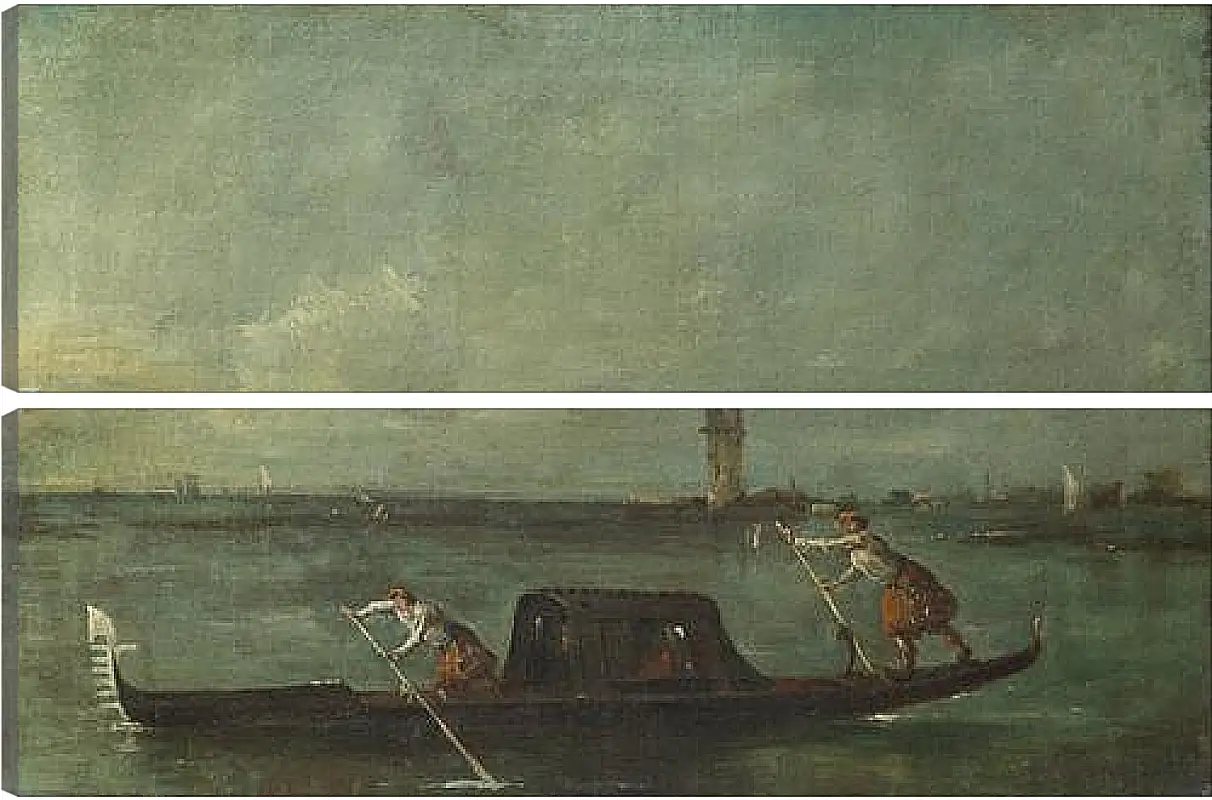 Модульная картина - A Gondola on the Lagoon near Mestre. Франческо Гварди