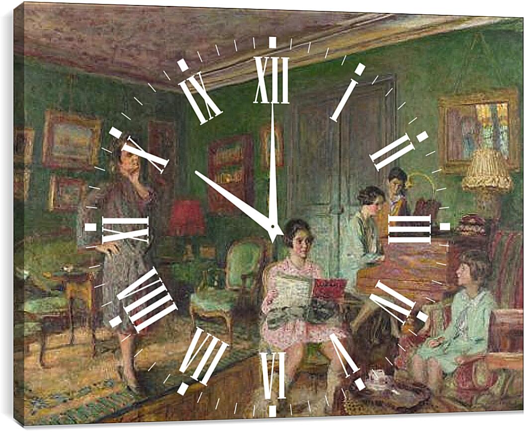 Часы картина - Madame Andre Wormser and her Children. Эдуар Вюйар