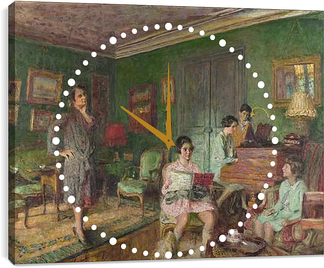 Часы картина - Madame Andre Wormser and her Children. Эдуар Вюйар