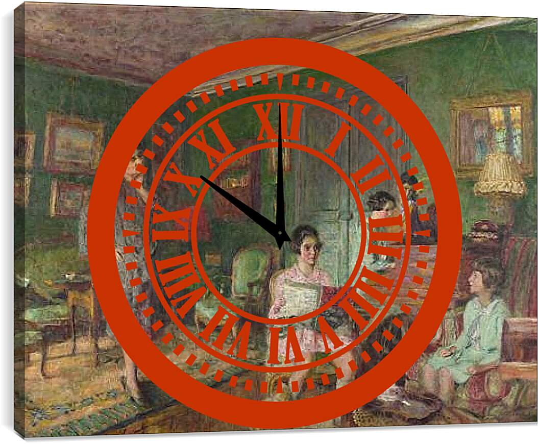 Часы картина - Madame Andre Wormser and her Children. Эдуар Вюйар