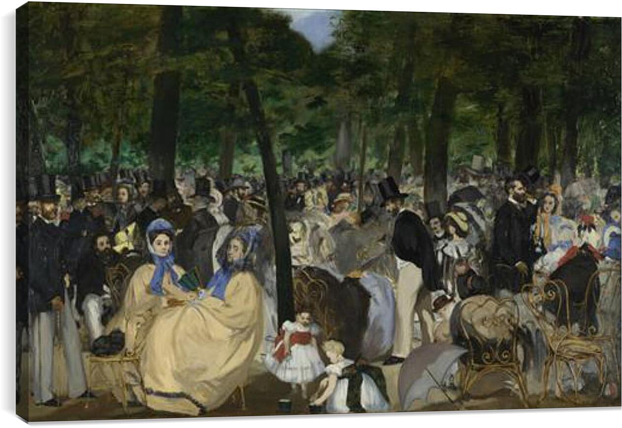 Постер и плакат - Music in the Tuileries Gardens. Эдуард Мане