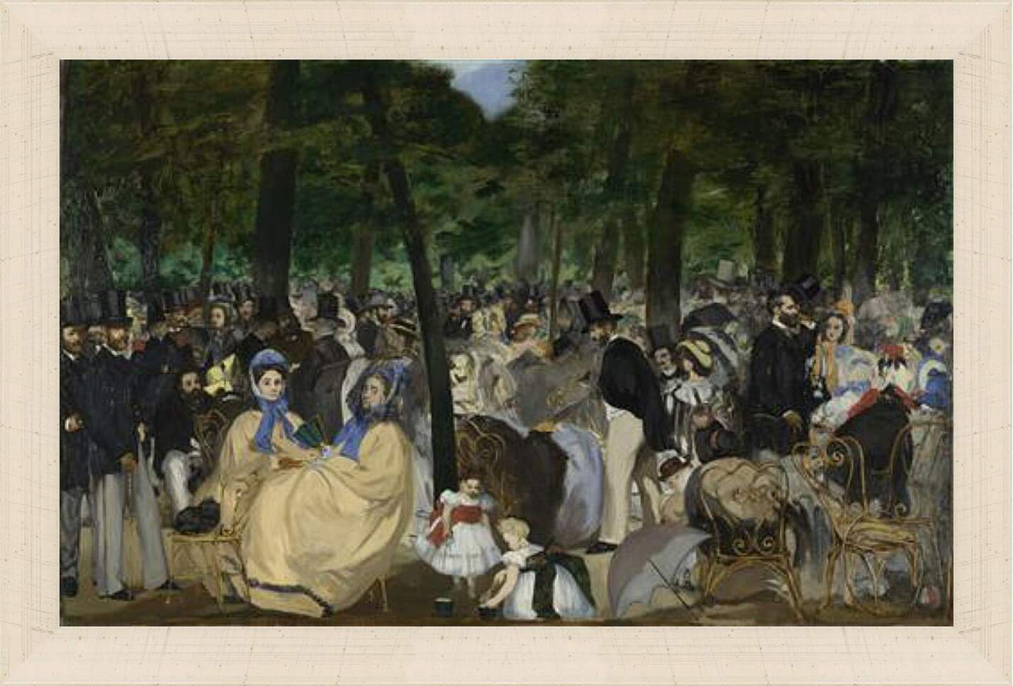 Картина в раме - Music in the Tuileries Gardens. Эдуард Мане