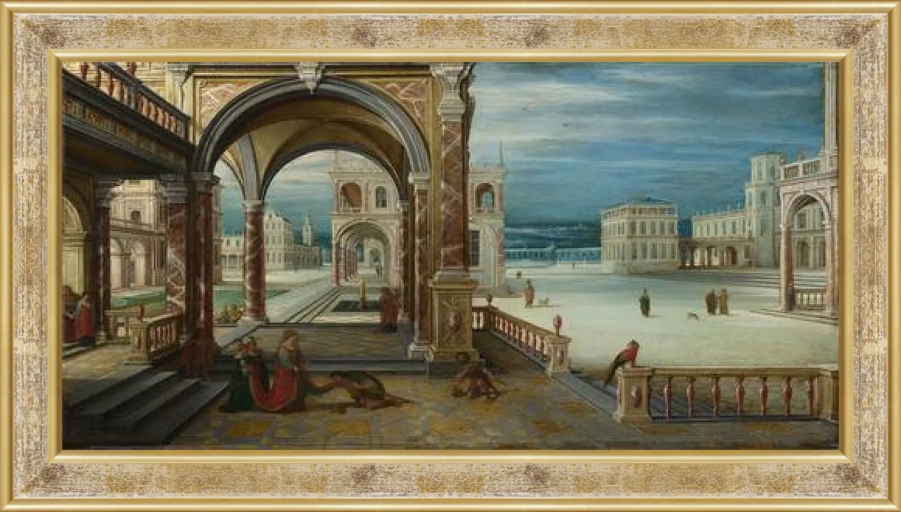 Картина в раме - The Courtyard of a Renaissance Palace. Стенвейк Хармен Ван