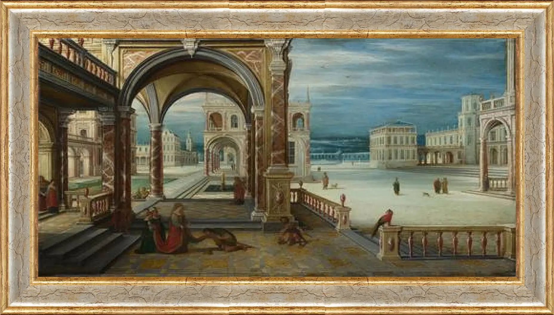 Картина в раме - The Courtyard of a Renaissance Palace. Стенвейк Хармен Ван