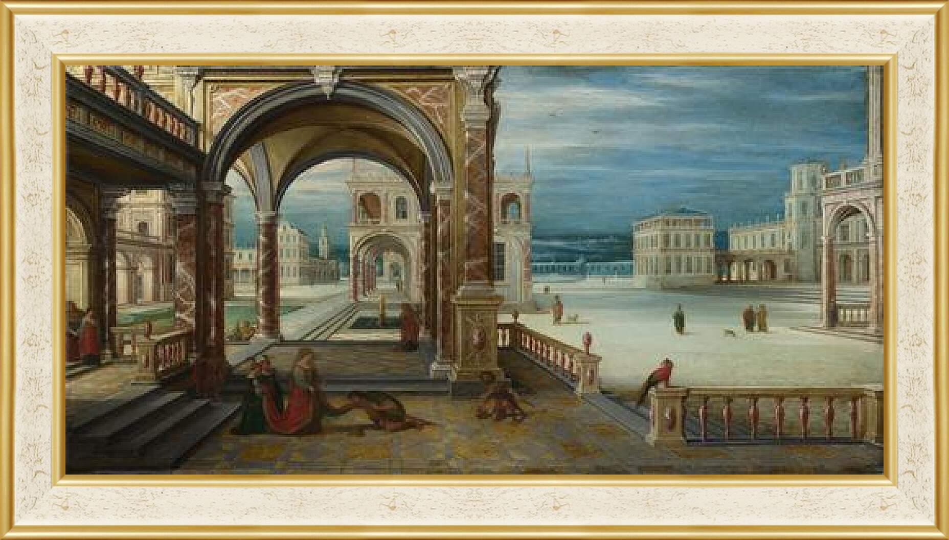 Картина в раме - The Courtyard of a Renaissance Palace. Стенвейк Хармен Ван