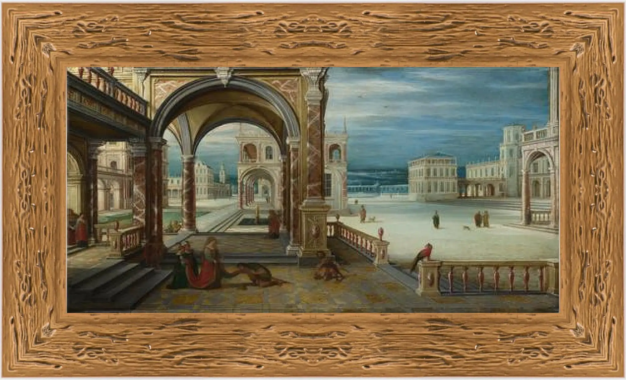 Картина в раме - The Courtyard of a Renaissance Palace. Стенвейк Хармен Ван
