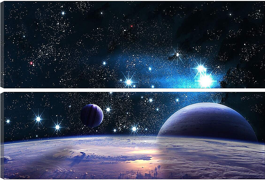 Модульная картина - Космос, планеты