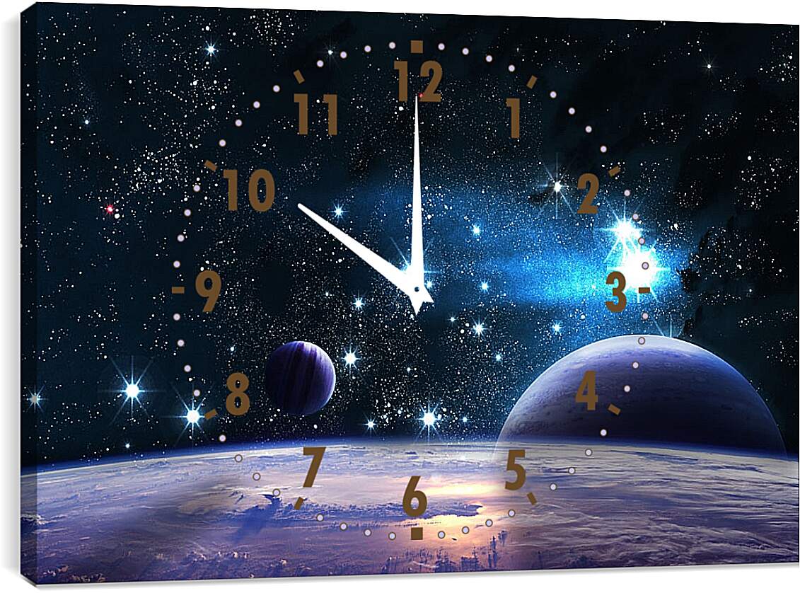 Часы картина - Космос, планеты