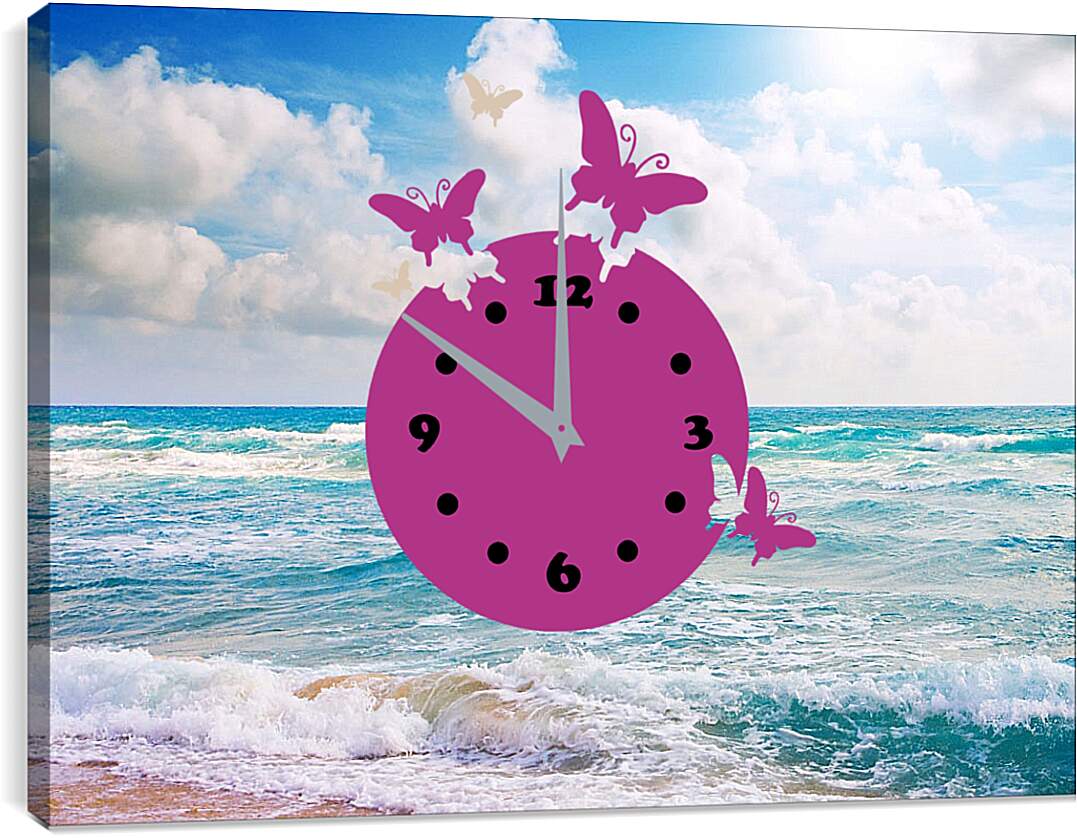 Часы картина - Море, волны