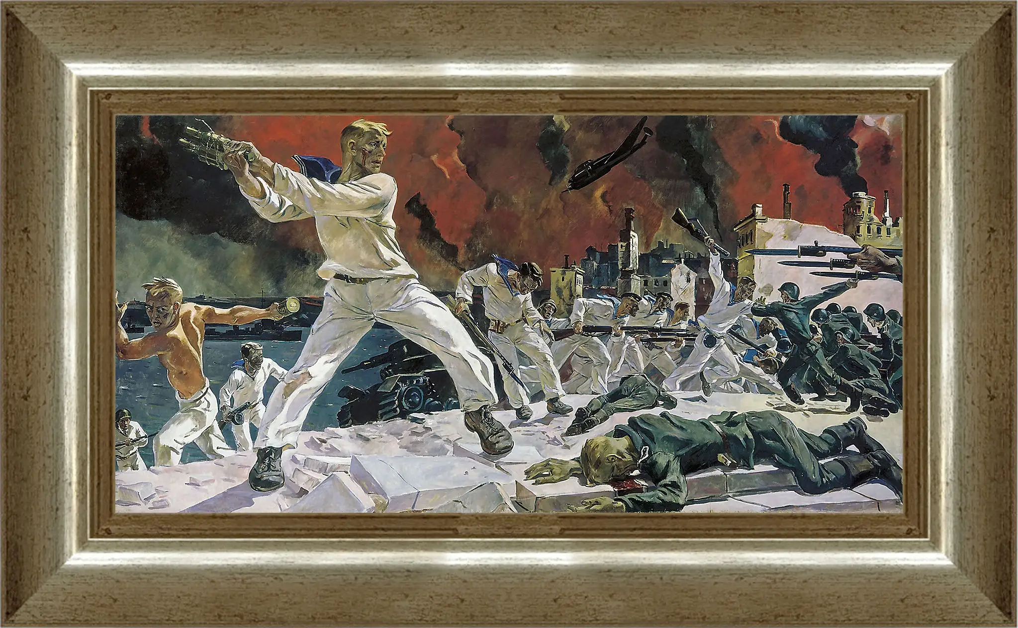 Картина в раме - Оборона Севастополя. Александр Дейнека