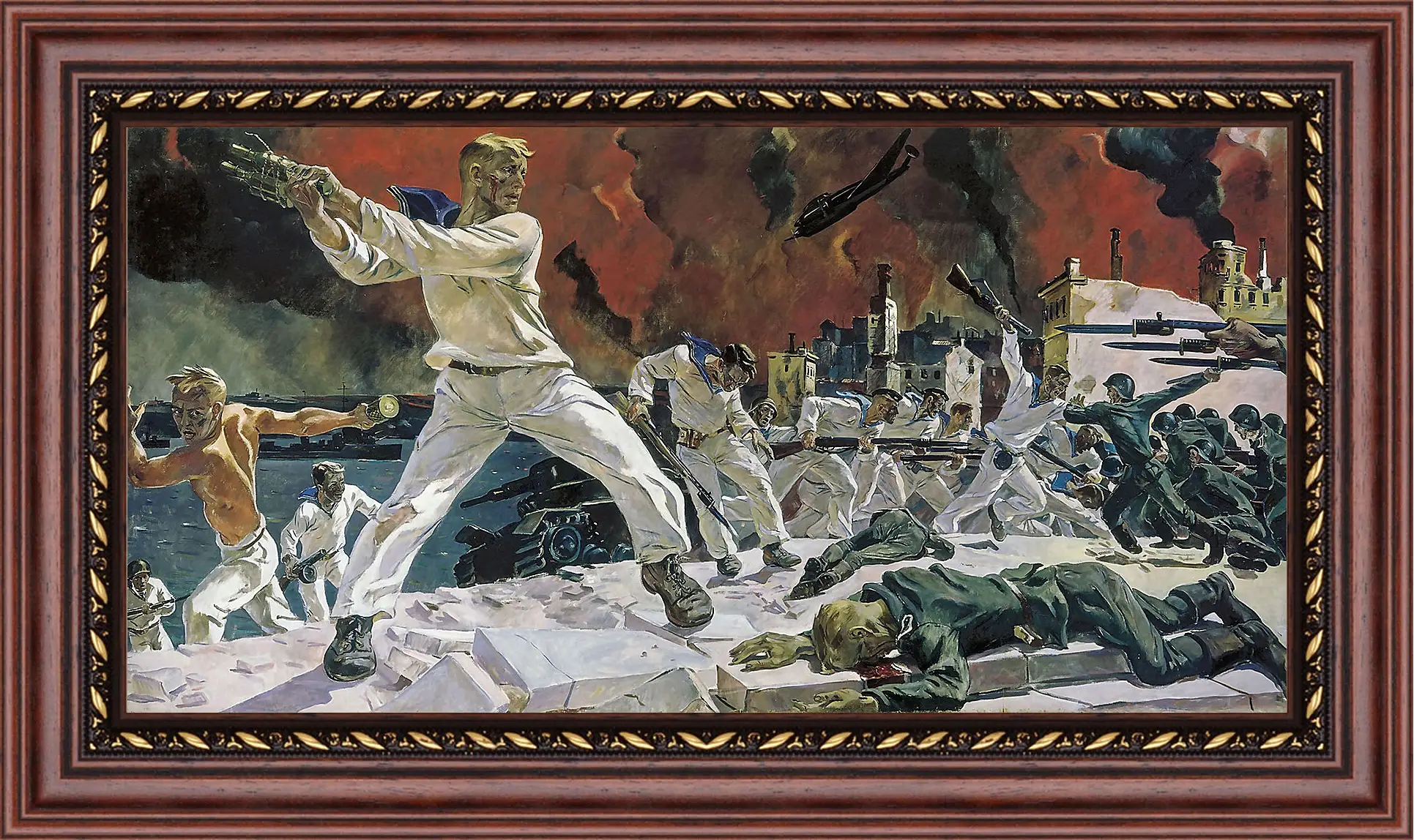 Картина в раме - Оборона Севастополя. Александр Дейнека