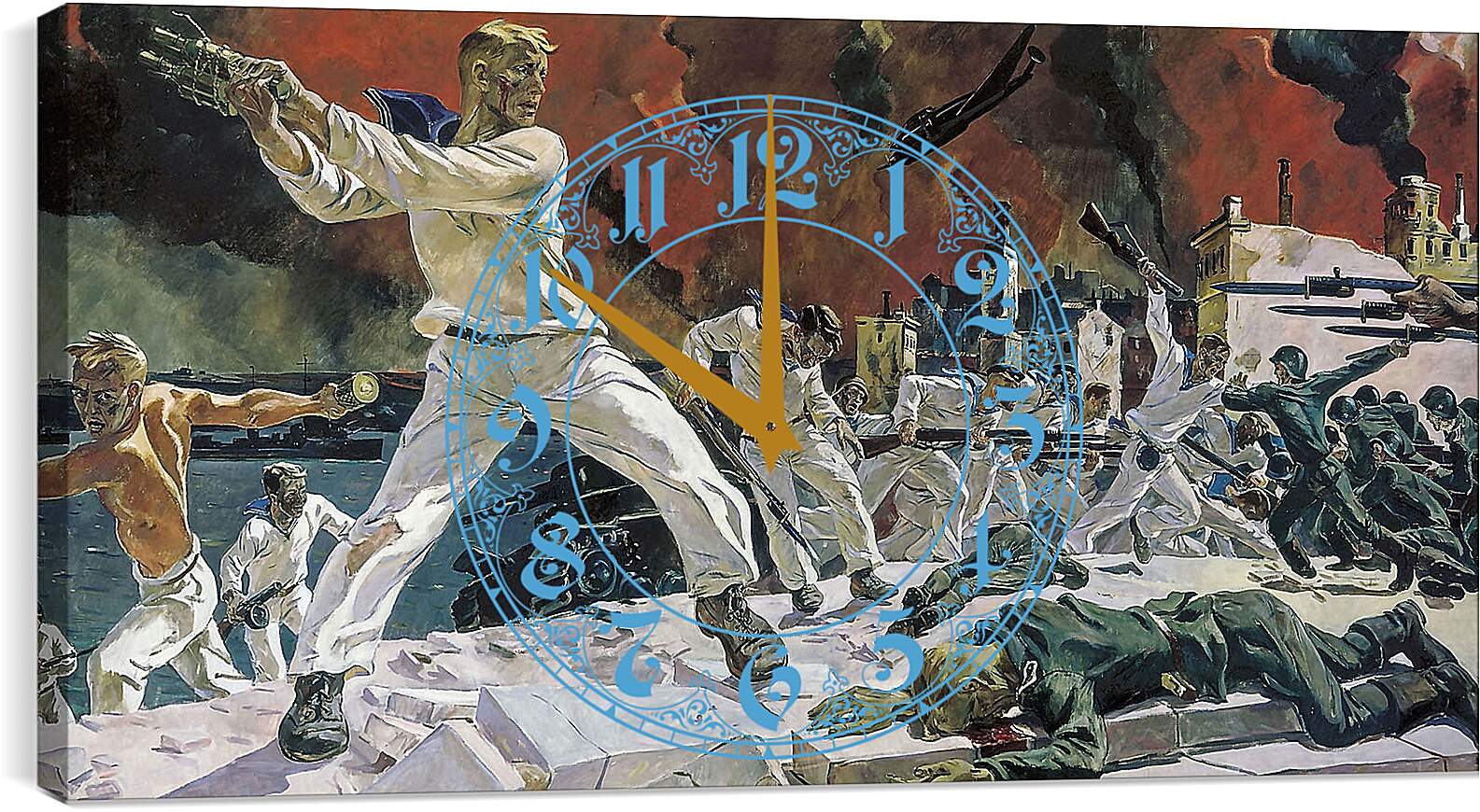 Часы картина - Оборона Севастополя. Александр Дейнека