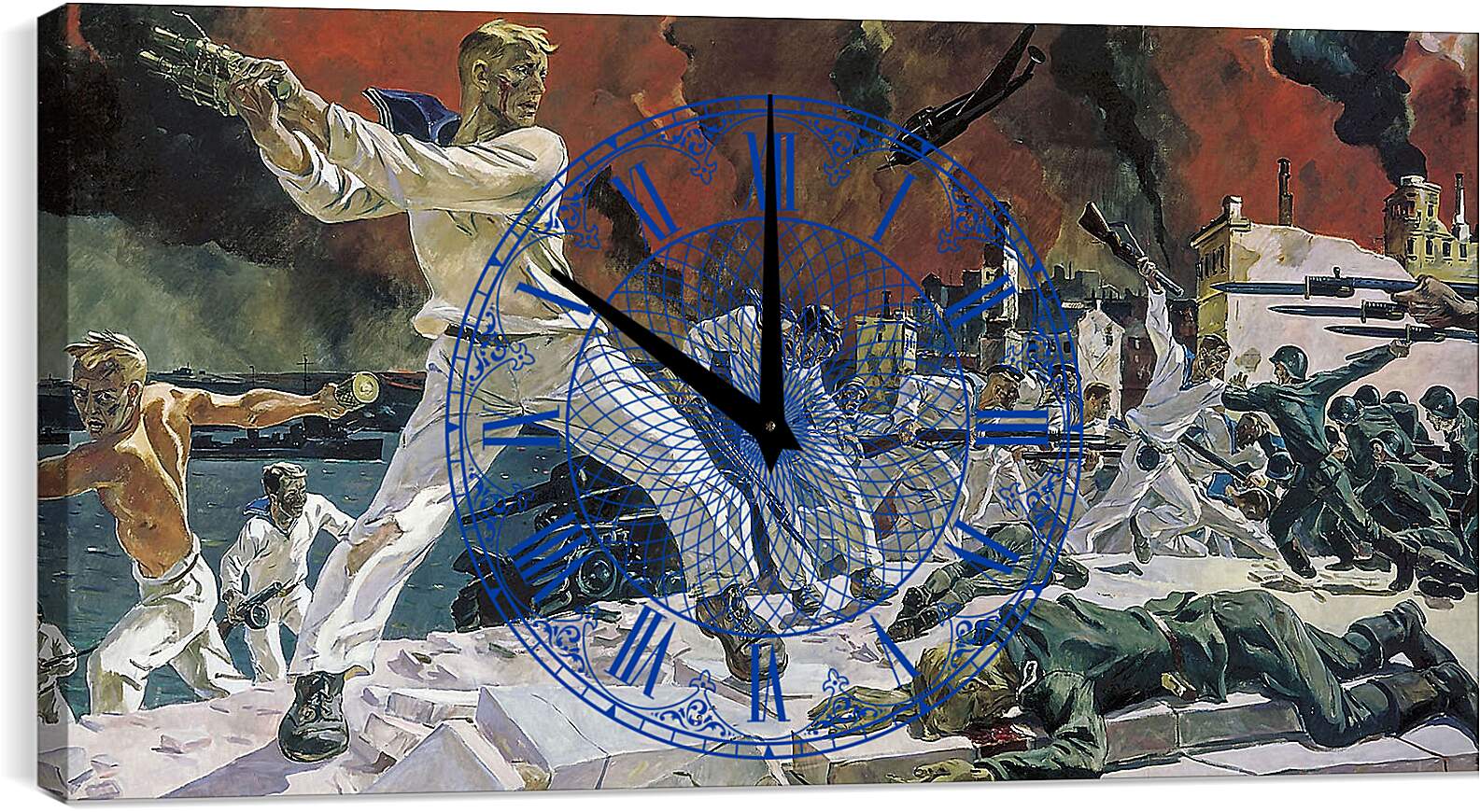 Часы картина - Оборона Севастополя. Александр Дейнека