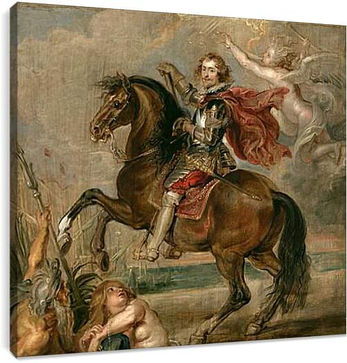 Постер и плакат - Equestrian Portrait of the Duke of Buckingham. Питер Пауль Рубенс