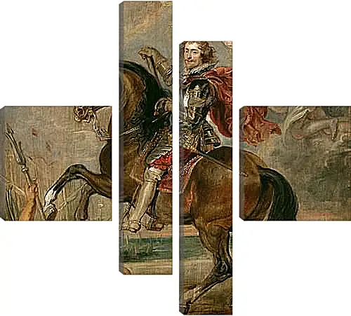 Модульная картина - Equestrian Portrait of the Duke of Buckingham. Питер Пауль Рубенс