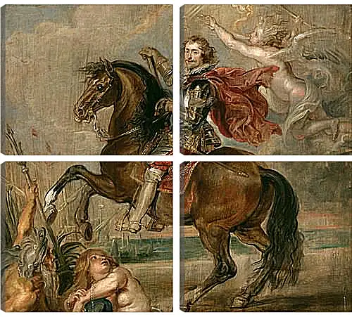 Модульная картина - Equestrian Portrait of the Duke of Buckingham. Питер Пауль Рубенс