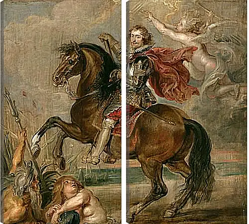 Модульная картина - Equestrian Portrait of the Duke of Buckingham. Питер Пауль Рубенс