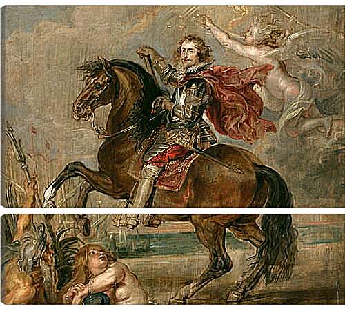 Модульная картина - Equestrian Portrait of the Duke of Buckingham. Питер Пауль Рубенс