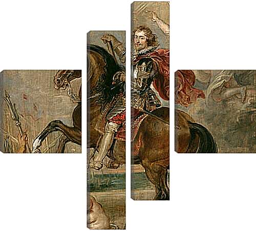 Модульная картина - Equestrian Portrait of the Duke of Buckingham. Питер Пауль Рубенс