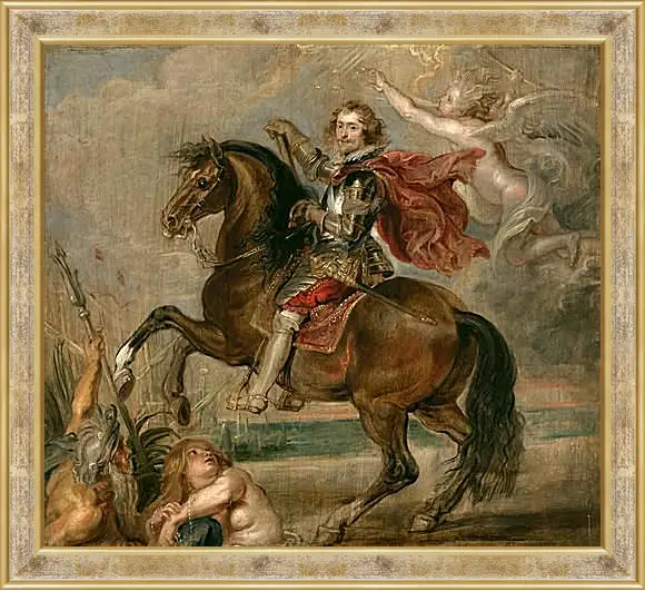 Картина в раме - Equestrian Portrait of the Duke of Buckingham. Питер Пауль Рубенс