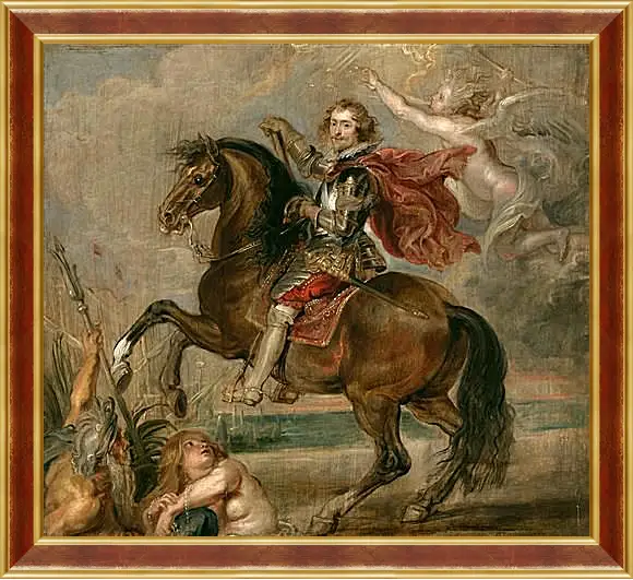 Картина в раме - Equestrian Portrait of the Duke of Buckingham. Питер Пауль Рубенс