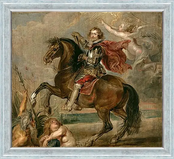 Картина в раме - Equestrian Portrait of the Duke of Buckingham. Питер Пауль Рубенс