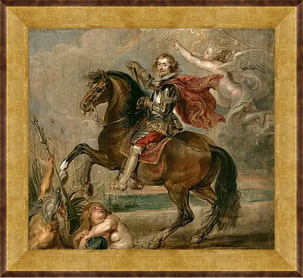 Картина в раме - Equestrian Portrait of the Duke of Buckingham. Питер Пауль Рубенс