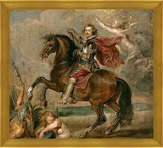 Картина в раме - Equestrian Portrait of the Duke of Buckingham. Питер Пауль Рубенс