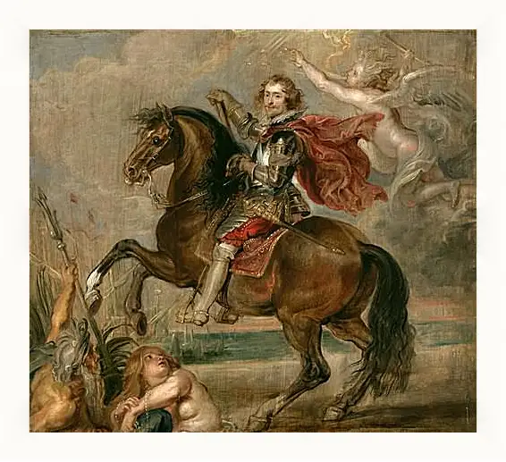 Картина в раме - Equestrian Portrait of the Duke of Buckingham. Питер Пауль Рубенс