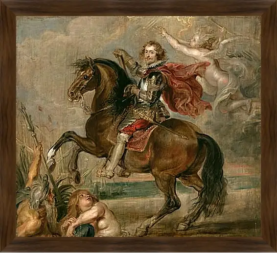 Картина в раме - Equestrian Portrait of the Duke of Buckingham. Питер Пауль Рубенс