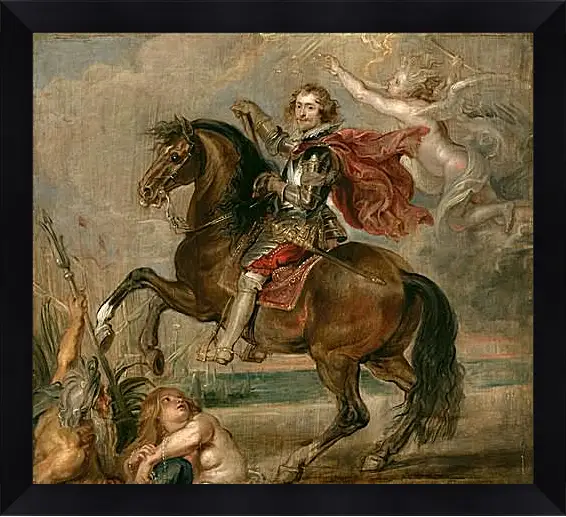 Картина в раме - Equestrian Portrait of the Duke of Buckingham. Питер Пауль Рубенс