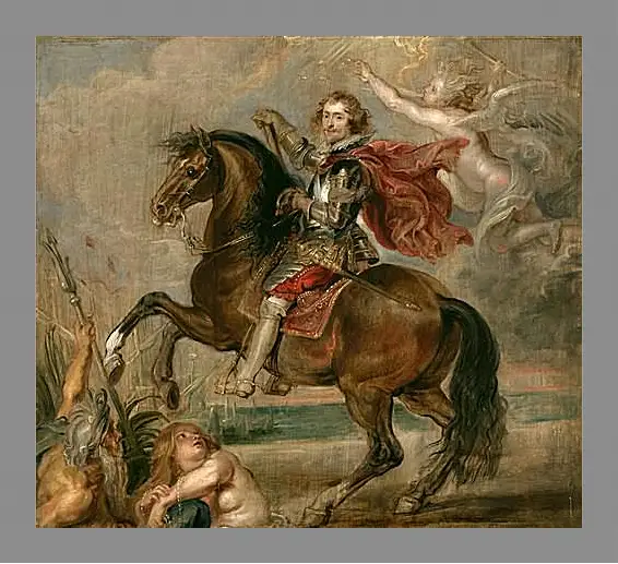 Картина в раме - Equestrian Portrait of the Duke of Buckingham. Питер Пауль Рубенс