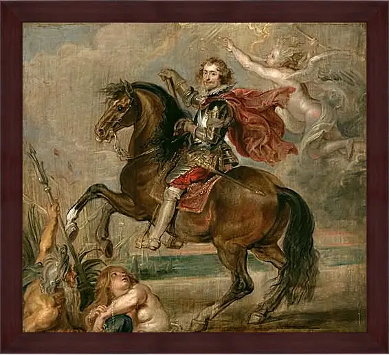 Картина в раме - Equestrian Portrait of the Duke of Buckingham. Питер Пауль Рубенс