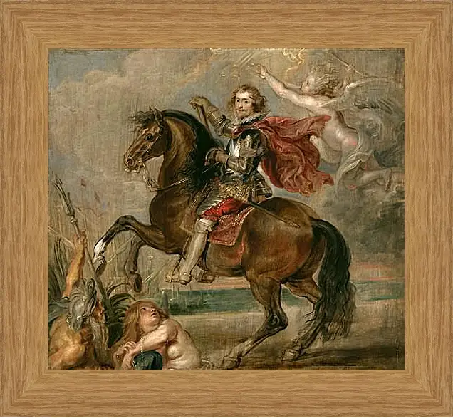 Картина в раме - Equestrian Portrait of the Duke of Buckingham. Питер Пауль Рубенс