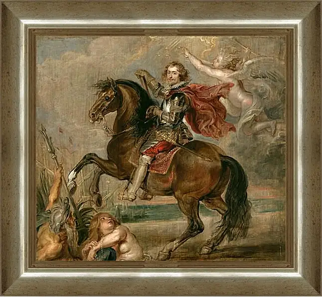 Картина в раме - Equestrian Portrait of the Duke of Buckingham. Питер Пауль Рубенс