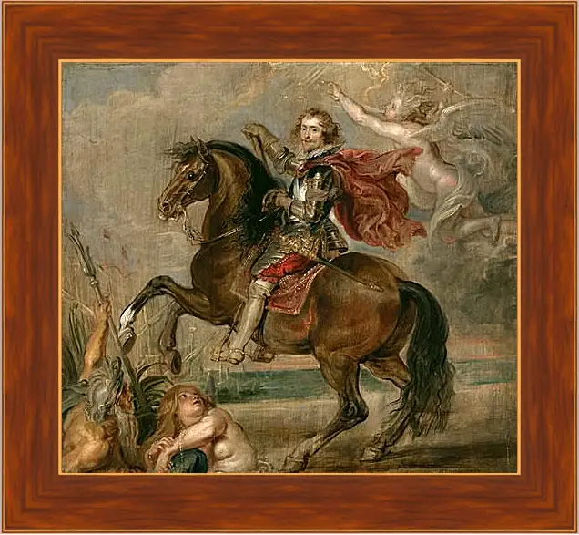 Картина в раме - Equestrian Portrait of the Duke of Buckingham. Питер Пауль Рубенс