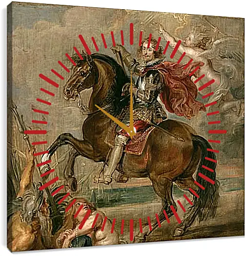 Часы картина - Equestrian Portrait of the Duke of Buckingham. Питер Пауль Рубенс