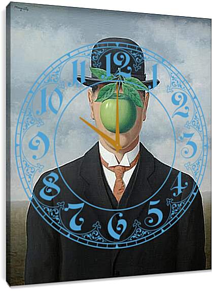Часы картина - Сын человеческий II. Рене Магритт