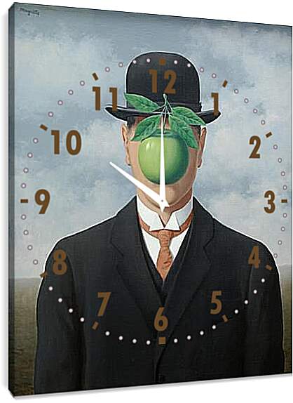 Часы картина - Сын человеческий II. Рене Магритт