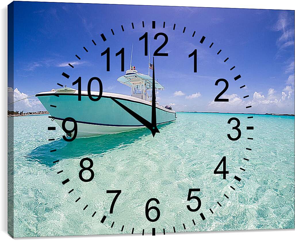 Часы картина - Лодка в море