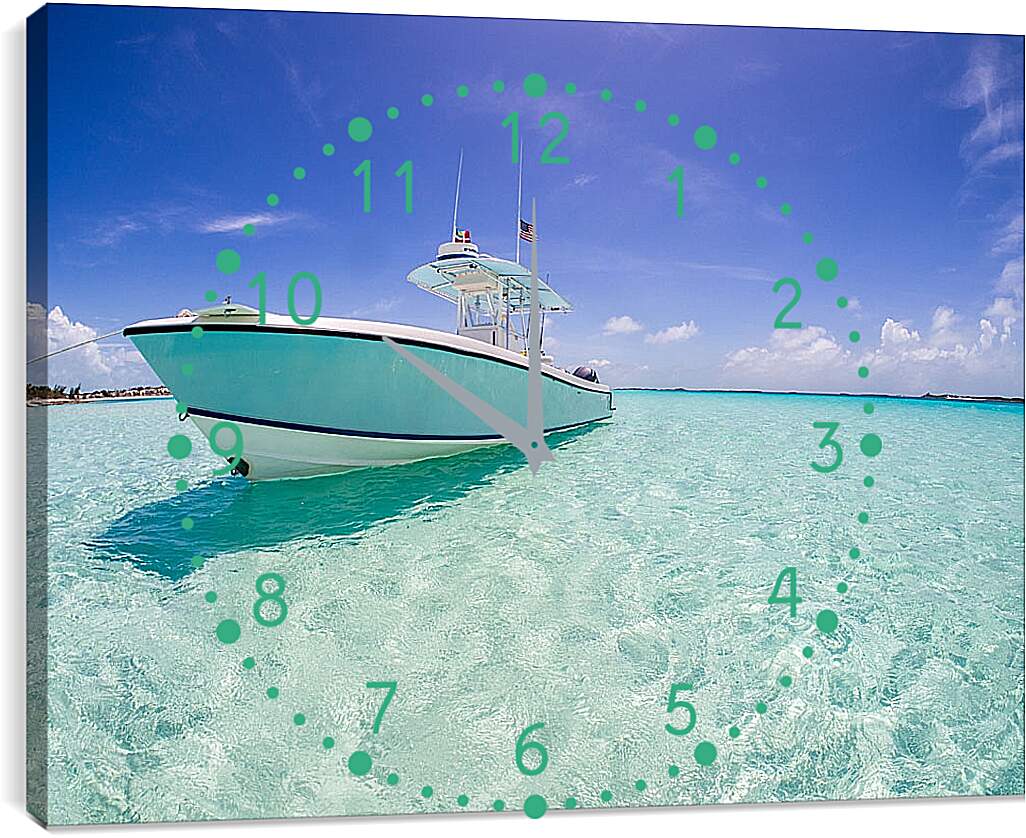Часы картина - Лодка в море