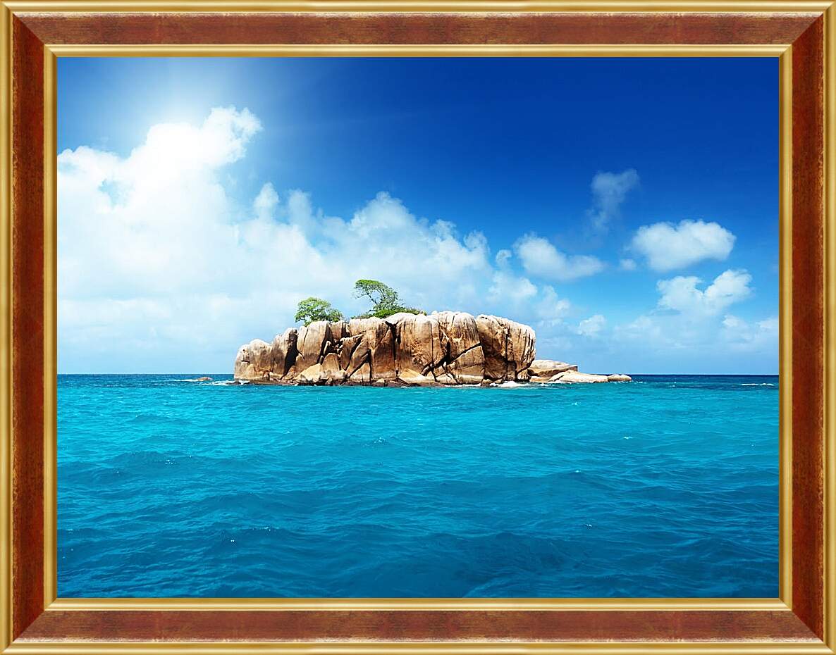 Картина в раме - Скалистый риф