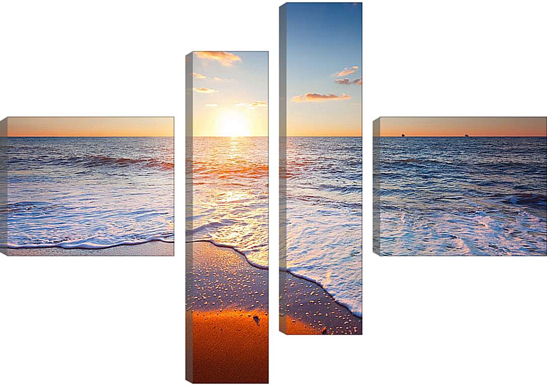 Модульная картина - Море, пляж,закат